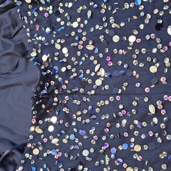 NWT Aidan by Aidan Mattox Hand Beaded Cocktail Halter FIT & Flare  dress sz 8 - Picture 8 of 10